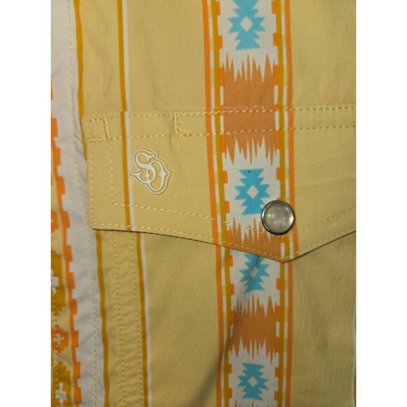 Schaefer Outfitter Western‎ Shirt Small Mens Yellow Aztec Print - Picture 6 of 8